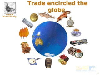 27 
Trade encircled the 
globe. 
Trade & 
Manufacturing 
 