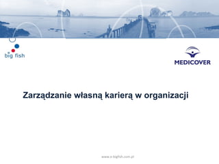 Zarządzanie własną karierą w organizacji
www.e-bigfish.com.pl
 