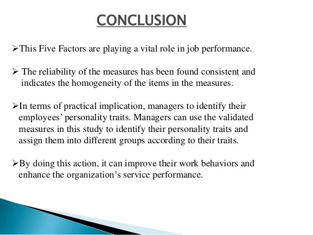 Conclusion of personality image