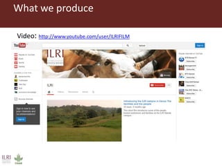 Introduction to ILRI’s ‘big five’ knowledge sharing and communication tools