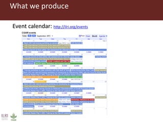 Introduction to ILRI’s ‘big five’ knowledge sharing and communication tools