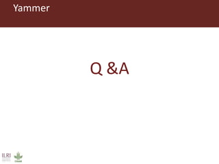 Introduction to ILRI’s ‘big five’ knowledge sharing and communication tools