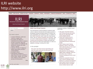Introduction to ILRI’s ‘big five’ knowledge sharing and communication tools