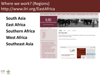 Introduction to ILRI’s ‘big five’ knowledge sharing and communication tools