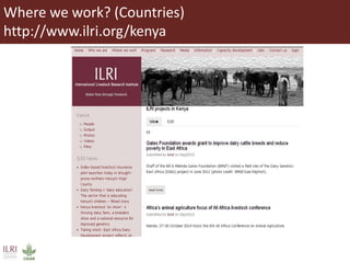 Introduction to ILRI’s ‘big five’ knowledge sharing and communication tools