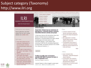 Introduction to ILRI’s ‘big five’ knowledge sharing and communication tools