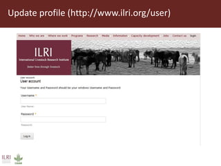 Introduction to ILRI’s ‘big five’ knowledge sharing and communication tools