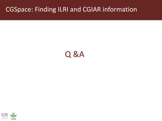 Introduction to ILRI’s ‘big five’ knowledge sharing and communication tools
