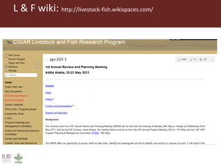 Introduction to ILRI’s ‘big five’ knowledge sharing and communication tools