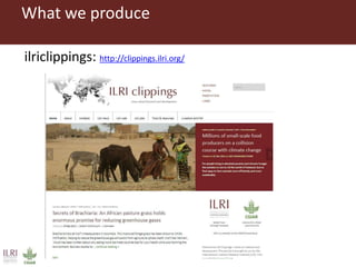 Introduction to ILRI’s ‘big five’ knowledge sharing and communication tools