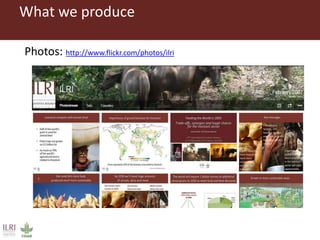 Introduction to ILRI’s ‘big five’ knowledge sharing and communication tools