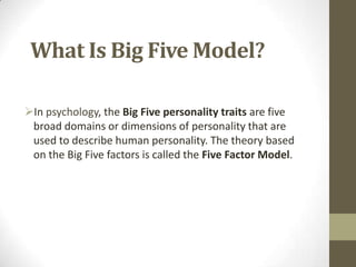 Big five models (2) | PPTX