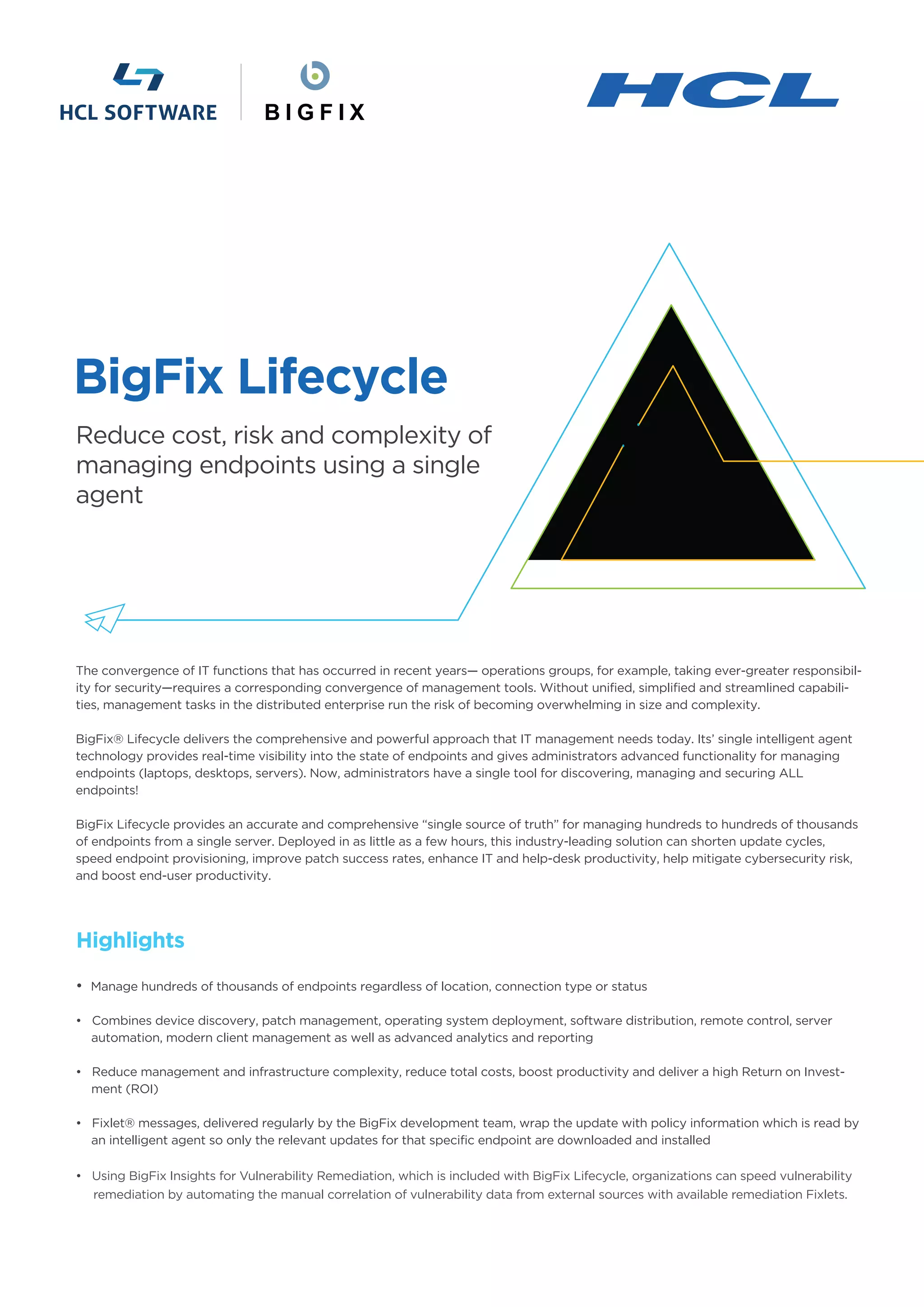 Bigfix Lifecycle Reduce Cost, Risk of Managing Endpoints PDF