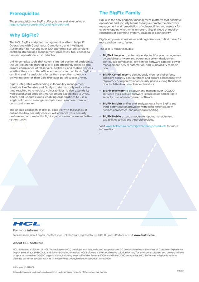 Bigfix Lifecycle Reduce Cost, Risk of Managing Endpoints PDF