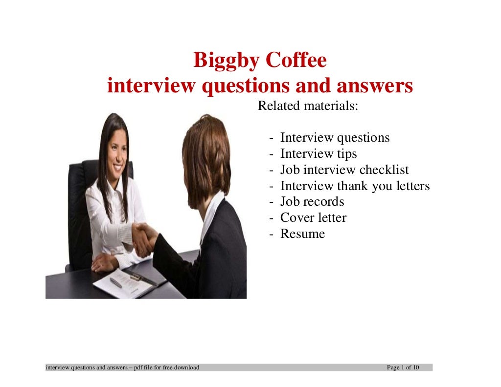 Biggby coffee interview questions and answers