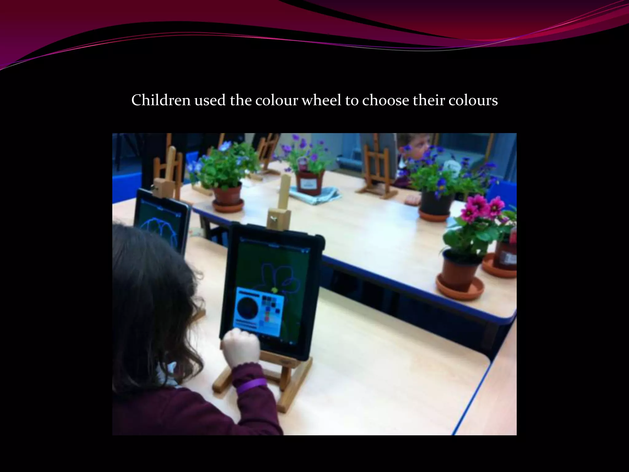 Children used the colour wheel to choose their colours