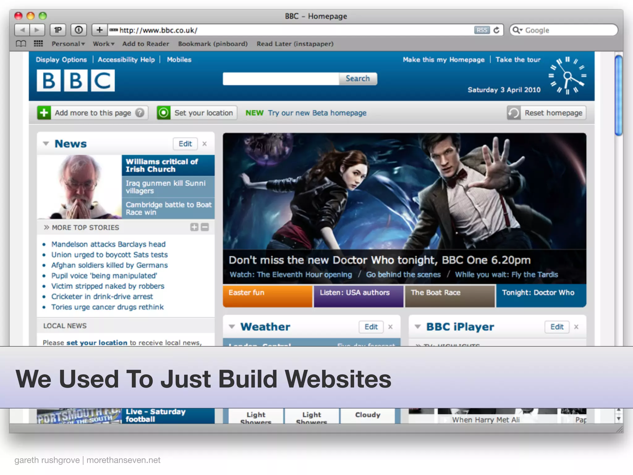 We Used To Just Build Websites


gareth rushgrove | morethanseven.net
 