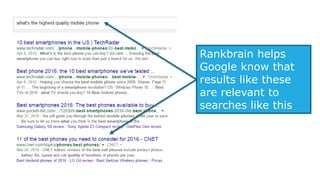 This is a good SERP –
searchers rarely bounce, rarely
short-click, and rarely need to
enter other queries or go to
page 2.
 