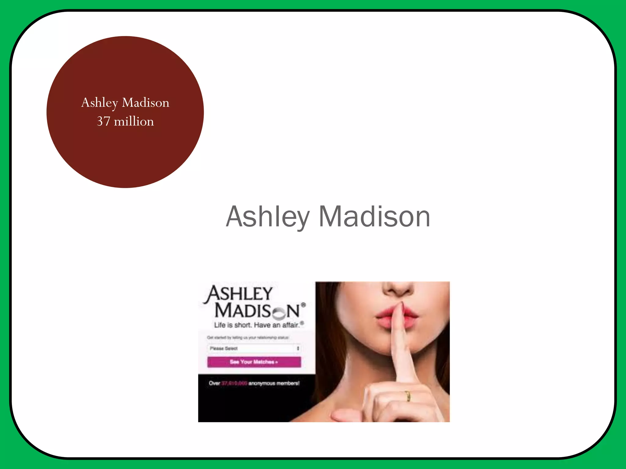 Ashley Madison
Ashley Madison
37 million
 