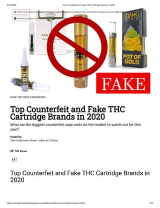 Fake Vape Cartridges - Stay Away from These Brands!