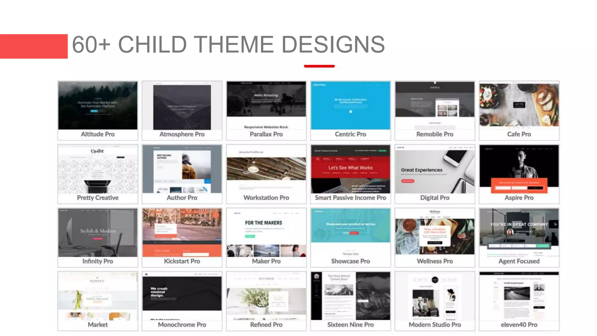 60+ CHILD THEME DESIGNS
 