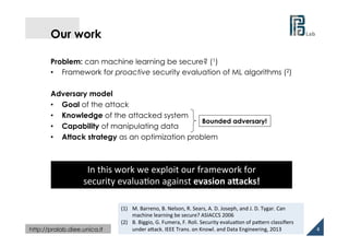 Battista Biggio @ ECML PKDD 2013 - Evasion attacks against machine ...