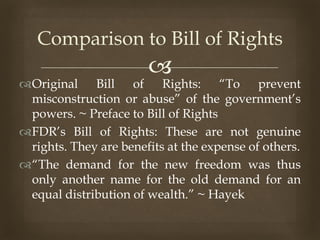 
Original Bill of Rights: “To prevent
misconstruction or abuse” of the government’s
powers. ~ Preface to Bill of Rights
...
