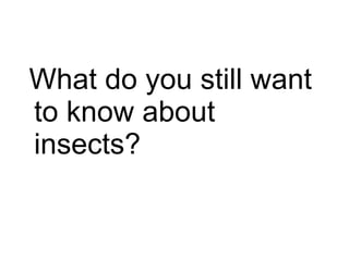What do you still want to know about insects? 