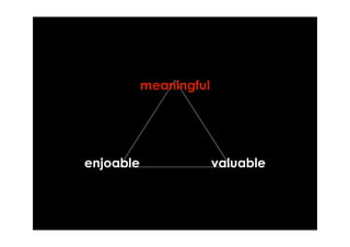 meaningful




enjoable                valuable
 