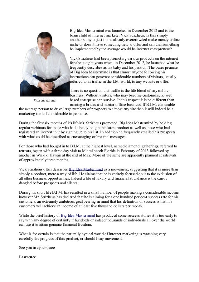 Big Idea Mastermind A Brief History