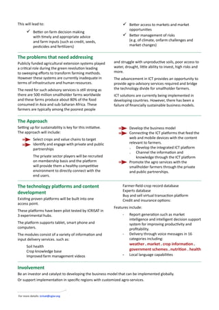 BIG IDEAS for partnerships in sustainable development