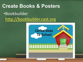 Wordlehttp://www.wordle.netTagxedohttp://www.tagxedo.comSpell with Flicker http://metaatem.net/words/Prezihttp://www.prezi.comWeb Tools