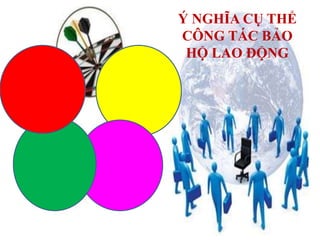 23
Ý NGHĨA CỤ THỂ
CÔNG TÁC BẢO
HỘ LAO ĐỘNG
 