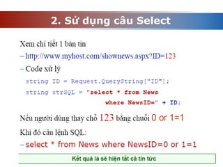 2. Sử dụng câu Select
 