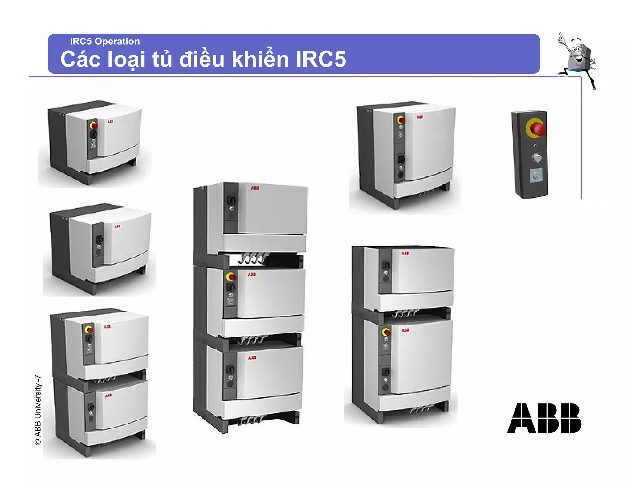 ©
ABB
University
-7
IRC5 Operation
Các loại tủ điều khiển IRC5
 