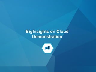 © 2015 IBM Corporation22
BigInsights on Cloud
Demonstration
 