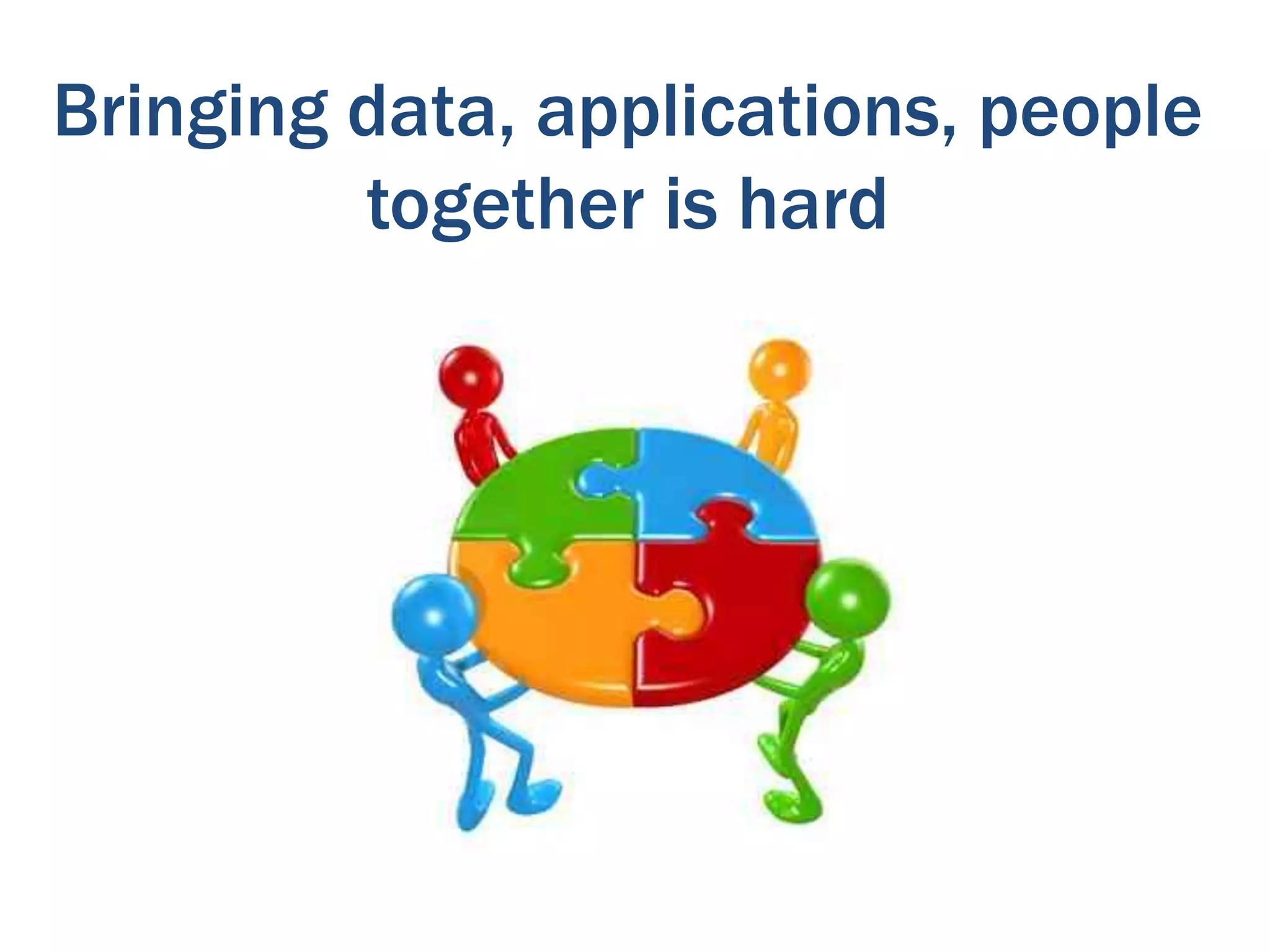 Bringing data, applications, people
together is hard

 