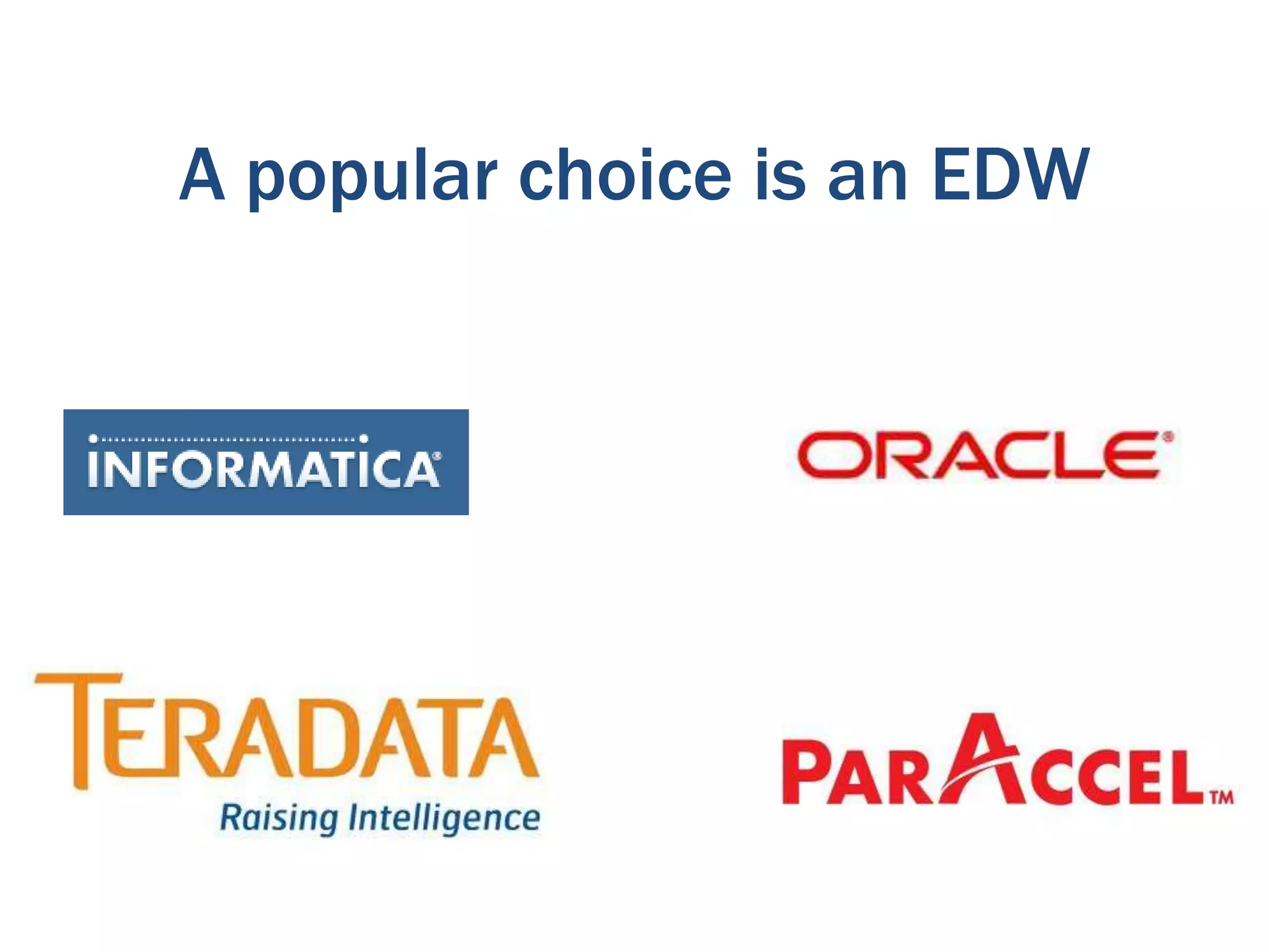 A popular choice is an EDW

 