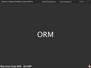 Doctrine 2: Enterprise Persistence Layer for PHP 5.3   www.doctrine-project.org   www.sensiolabs.com




                 ...