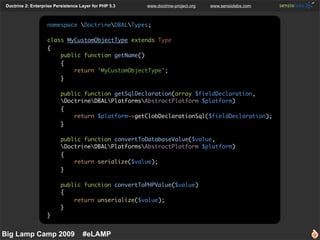 Doctrine 2: Enterprise Persistence Layer for PHP 5.3   www.doctrine-project.org   www.sensiolabs.com



                  ...