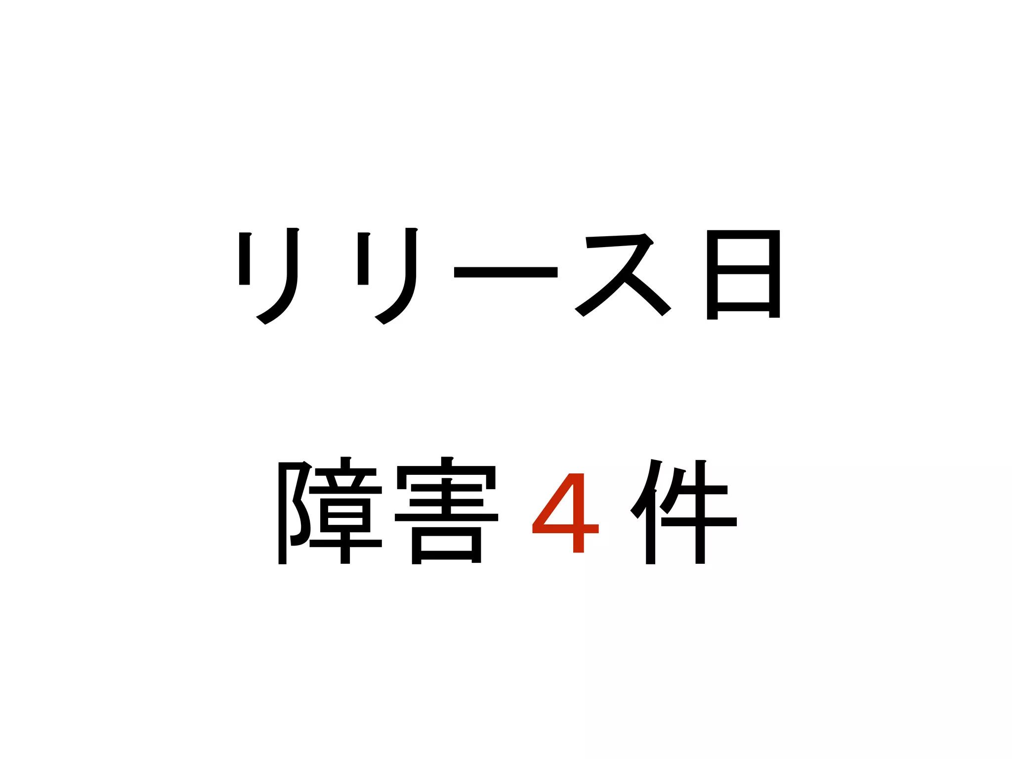 リリース日
障害４件
 