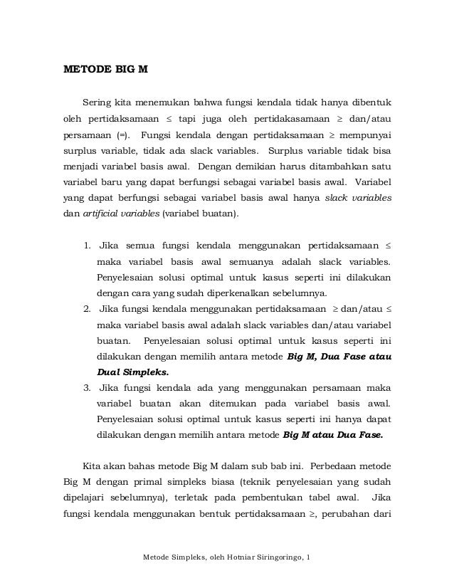 Big M Methode