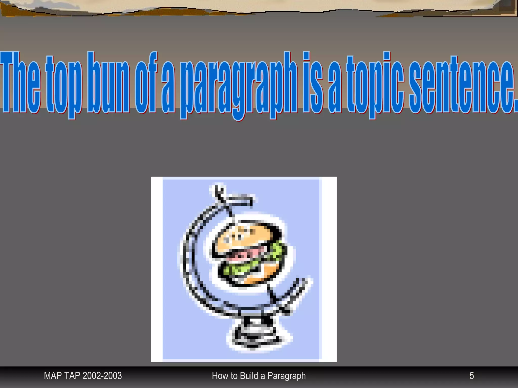 MAP TAP 2002-2003   How to Build a Paragraph   5
 