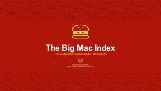 The Big Mac Index
THE ECONOMIST BIG MAC INDEX, MARCH 2016
WWW.SITE2MAX.PRO
Free PowerPoint & KeyNote Templates
 