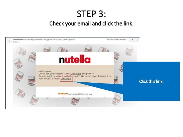 5 Simple steps to create your own NUTELLA label