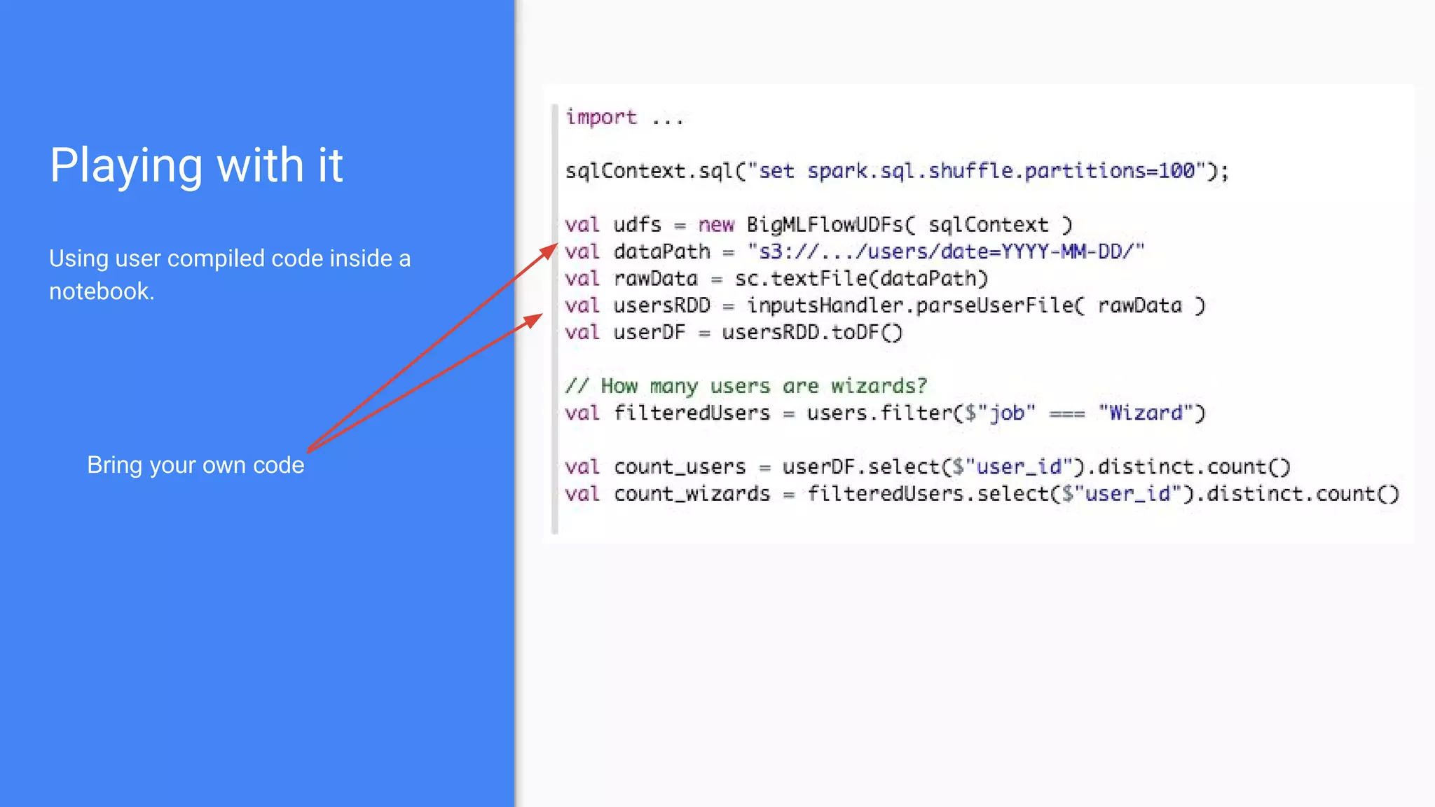 Playing with it
Setting up zeppelin to user our jars.
 