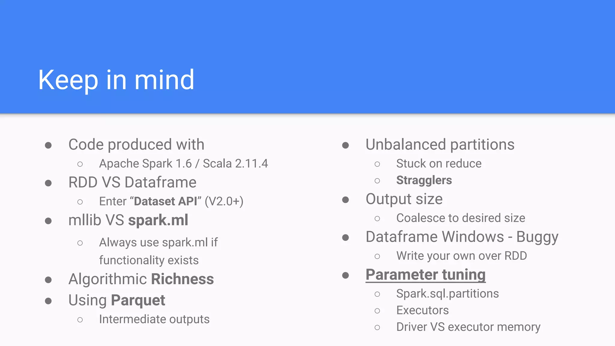 Playing with it
Using spark-csv by Databricks.
CSV to DataFrame by
Databricks
 
