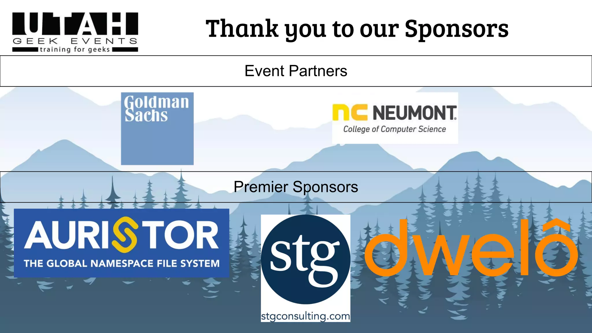 Event Partners Thank you to our Sponsors Premier Sponsors 