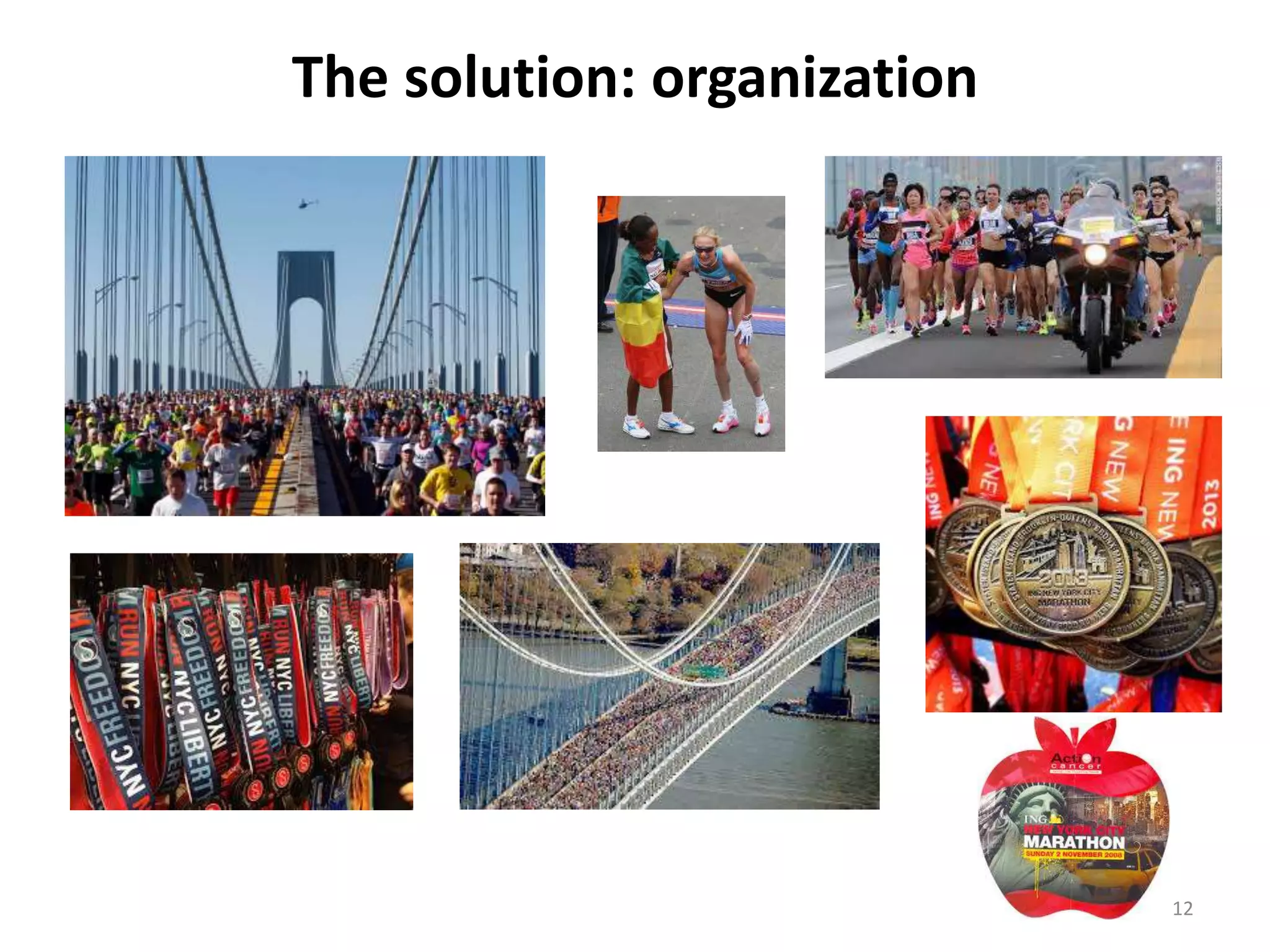 The solution: organization 
12 
 