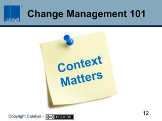 Change Management 101Context Matters12Copyright Catalyst -     